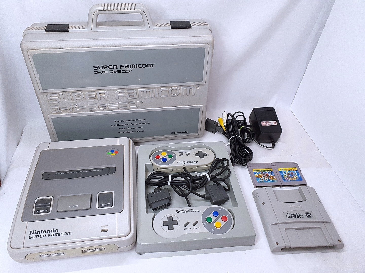 Super Famicom 1chip-01 Console Nintendo Box case Super Mario Land 1 2 set NTSC-J