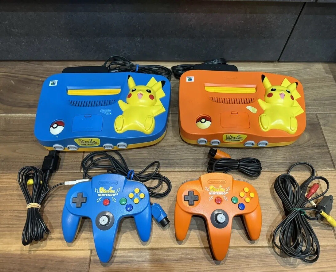 Nintendo 64 N64 Pokemon Pikachu Console Choose Orange and Blue Used