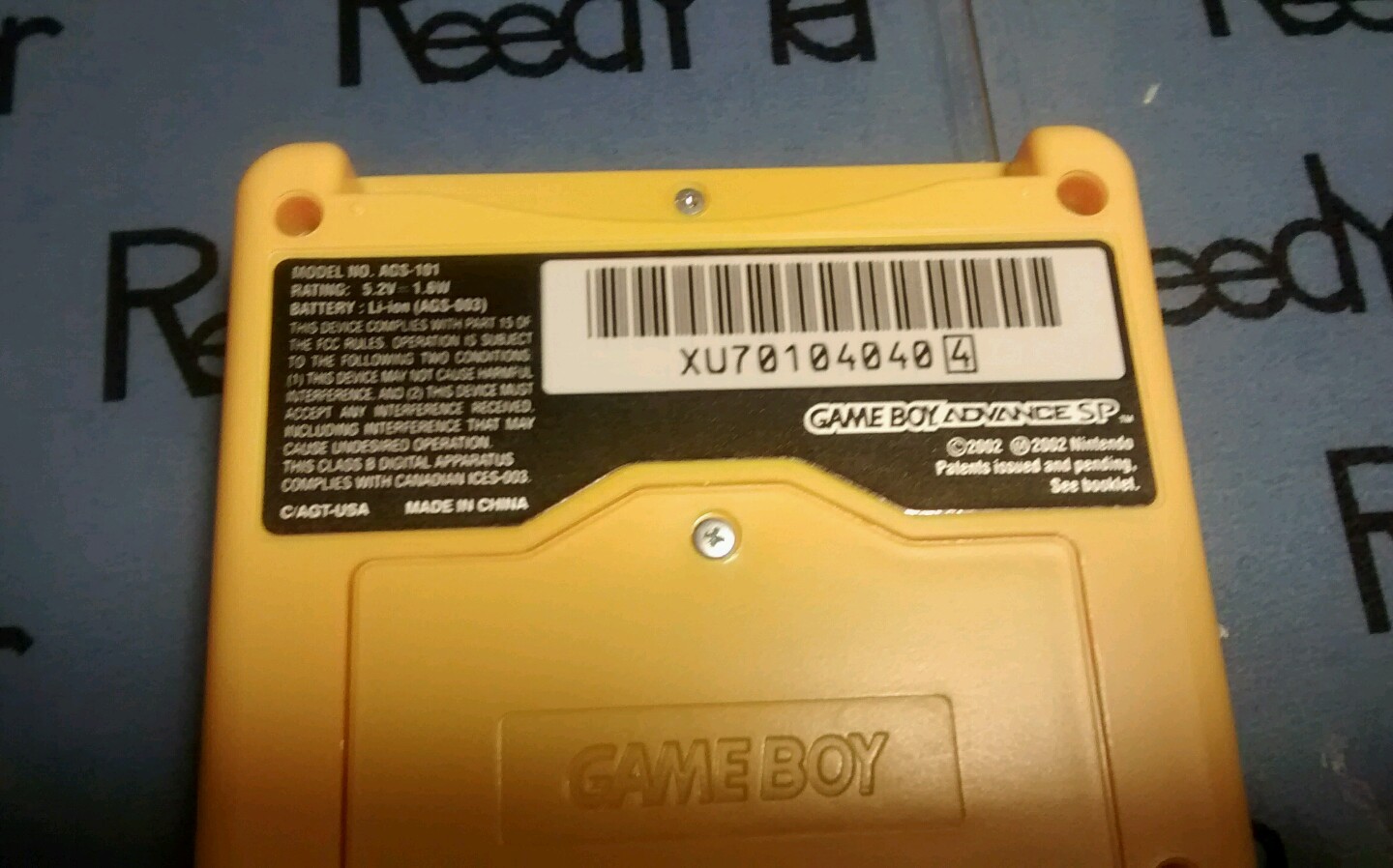 Gameboy Advance SP AGS-101 *MINT* Pokemon Pikachu Yellow version Nintendo system