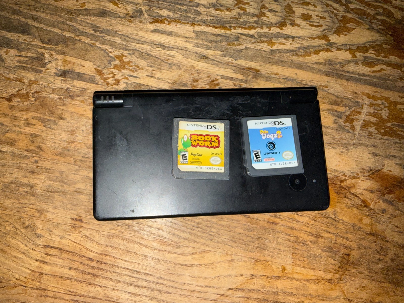 Nintendo DSi TWL-001 Black Console Tested w/ Bookworm Petz Dogz 2 Games