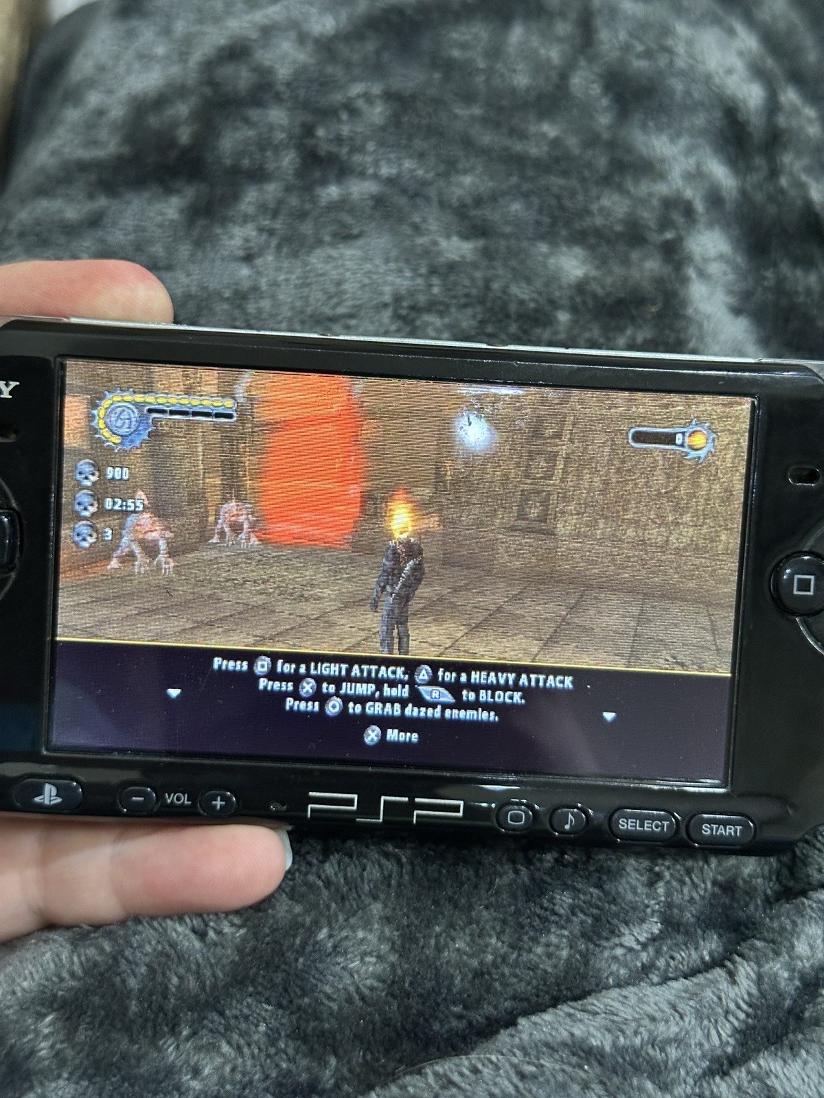 Sony PSP 3001 Black Handheld Console with 5 Games & 4 Movies Bundle Lot