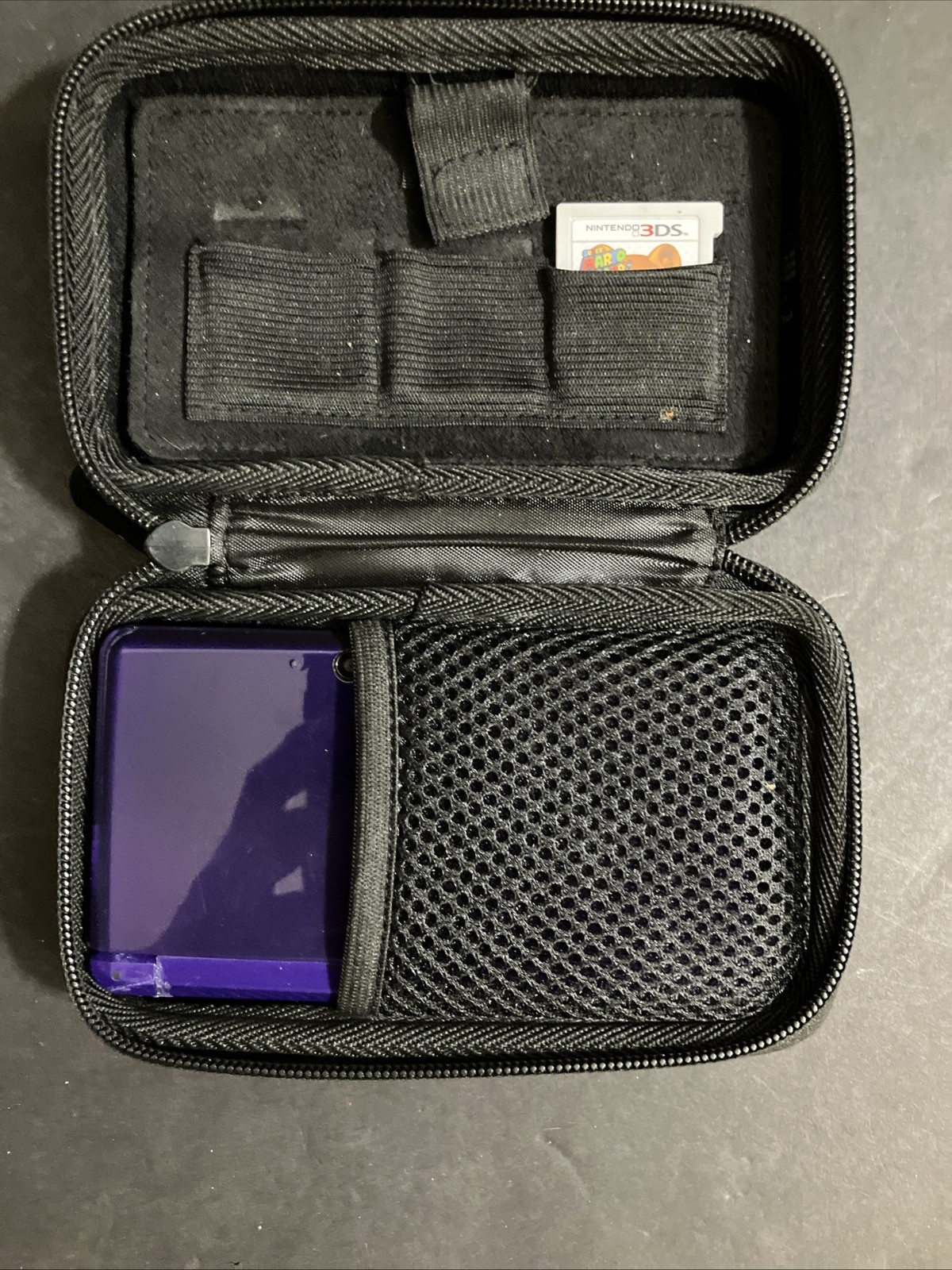 Nintendo 3DS Purple Handheld Console Bundle w/ Case & Mario Game CTR-001 2GB