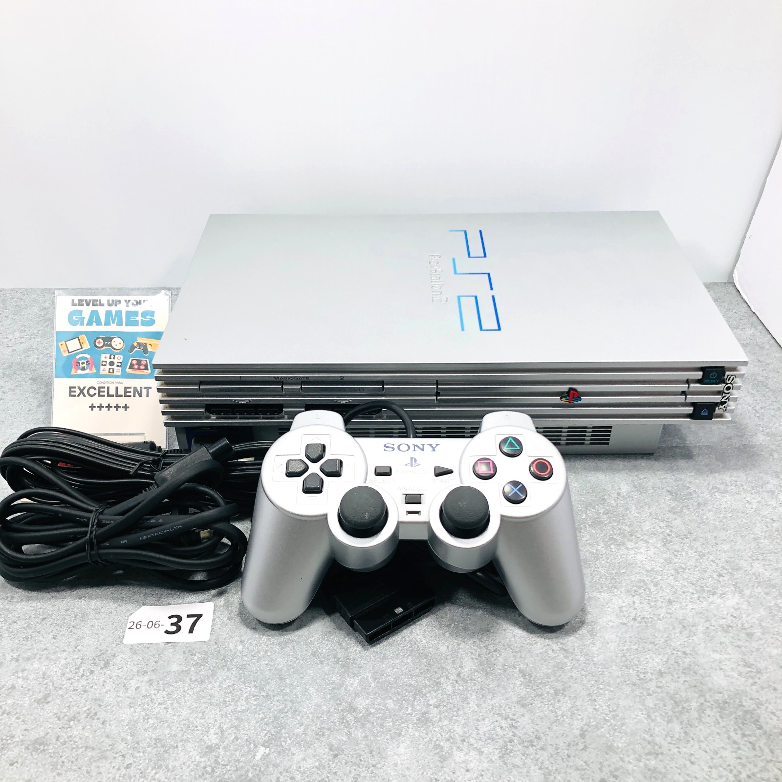 [Ex+5] Sony PS2 / Playstation PS 2 SCPH 39000 Silver Console NTSC-J Japan 06-37