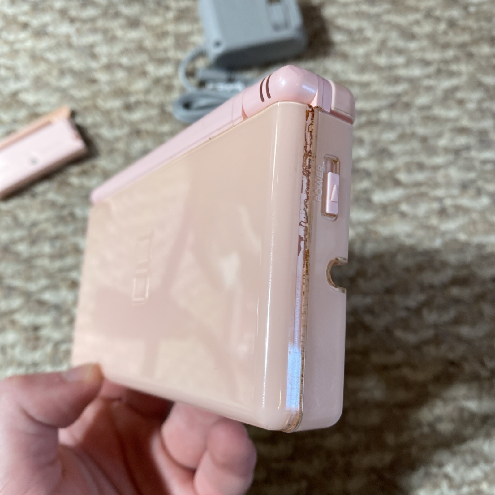 Nintendo DS Lite Coral Pink Handheld System WITH CHARGER AND STYLUS! USA Version