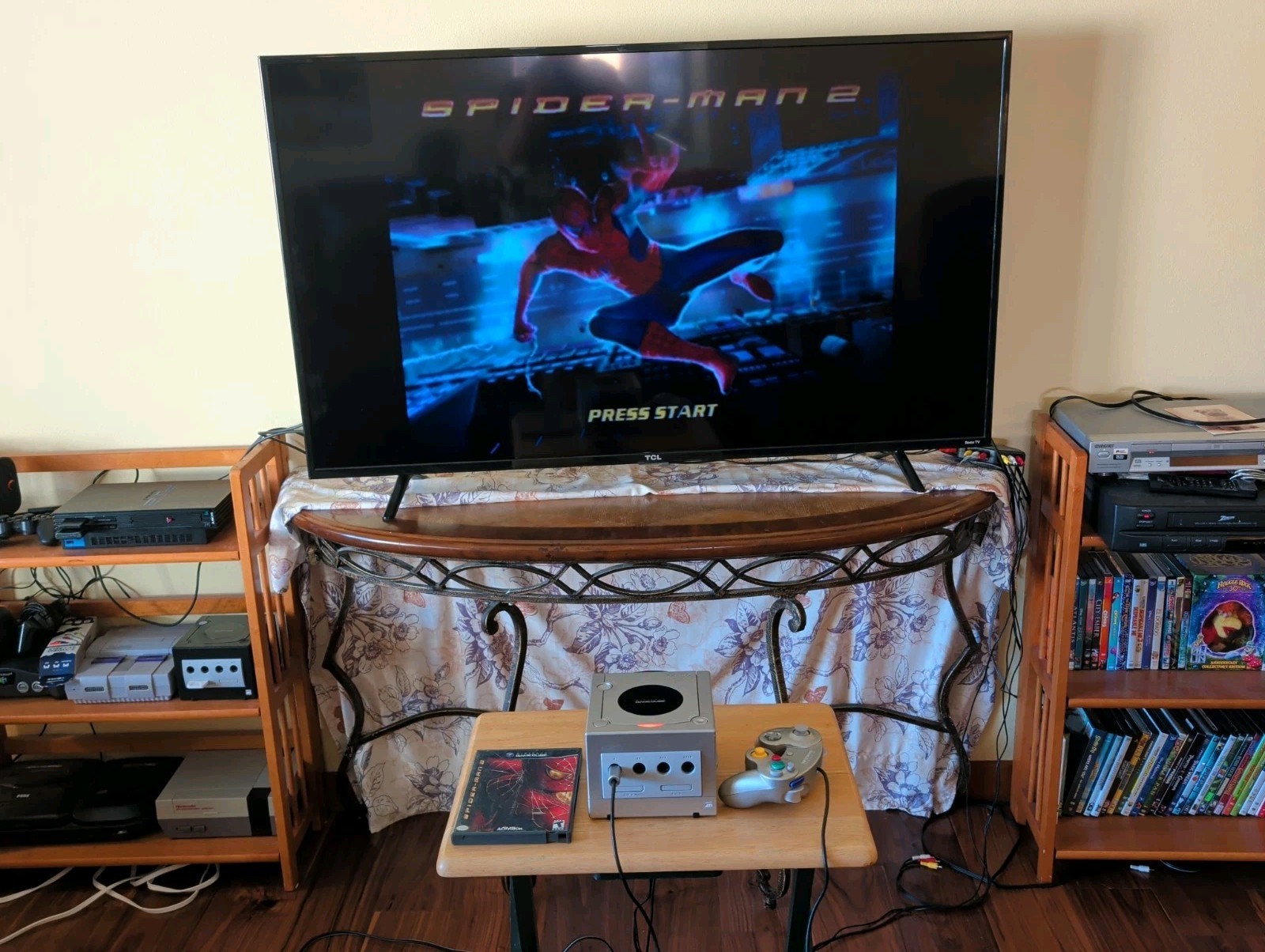 Nintendo GameCube Platinum Silver Console Bundle Spider-Man 2 CIB Cleaned TESTED