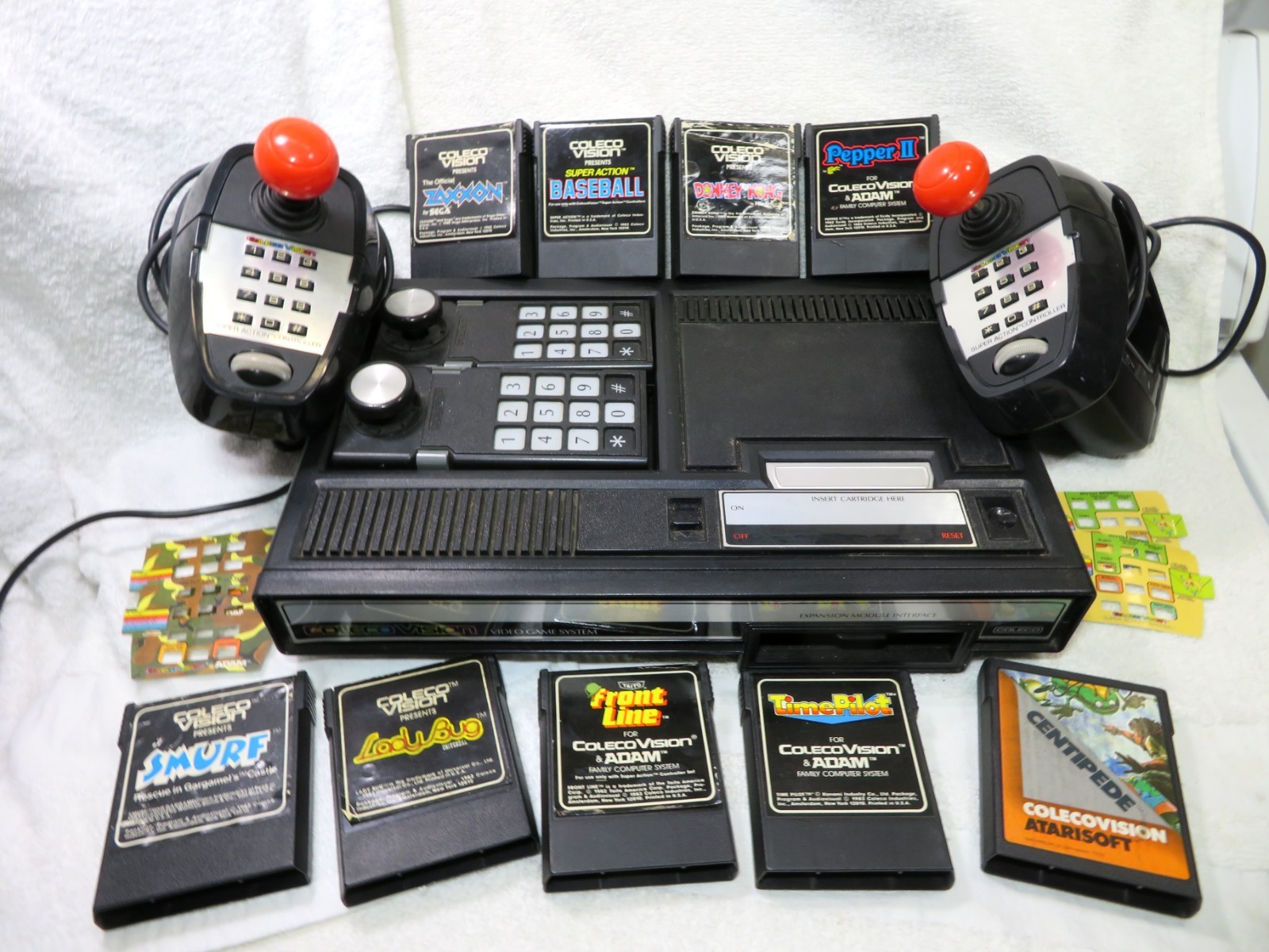 Vintage 1982 ColecoVision Console Super Action Controllers 7 Games (Donkey Kong)