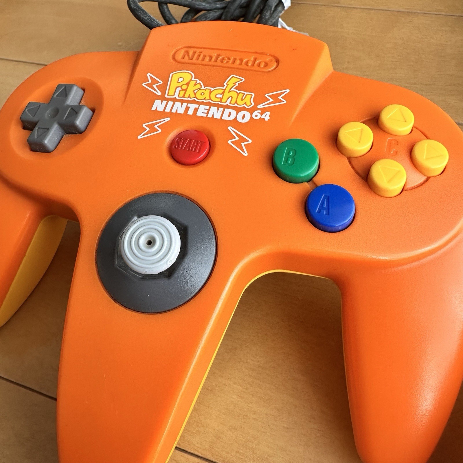 Nintendo 64 N64 Pokemon Pikachu Console Orange two Controllers Used NTSC-J