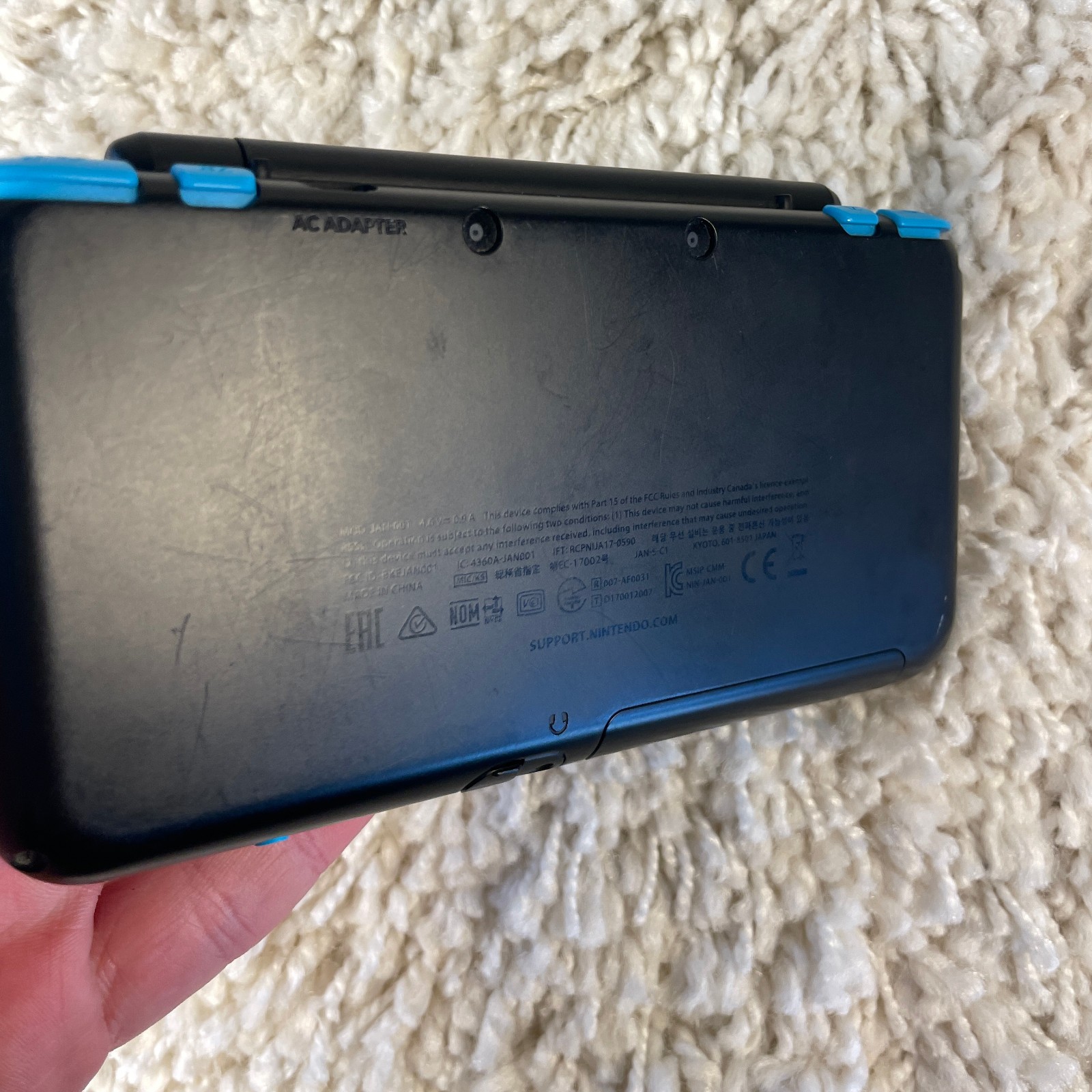Nintendo 2DS XL Black Turqoise Handheld Console System JAN-001 Tested