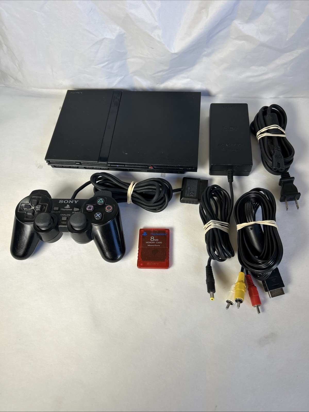 Sony playstation 2 PS2 Slim SCPH-75001 B Complete Console Bundle All OEM