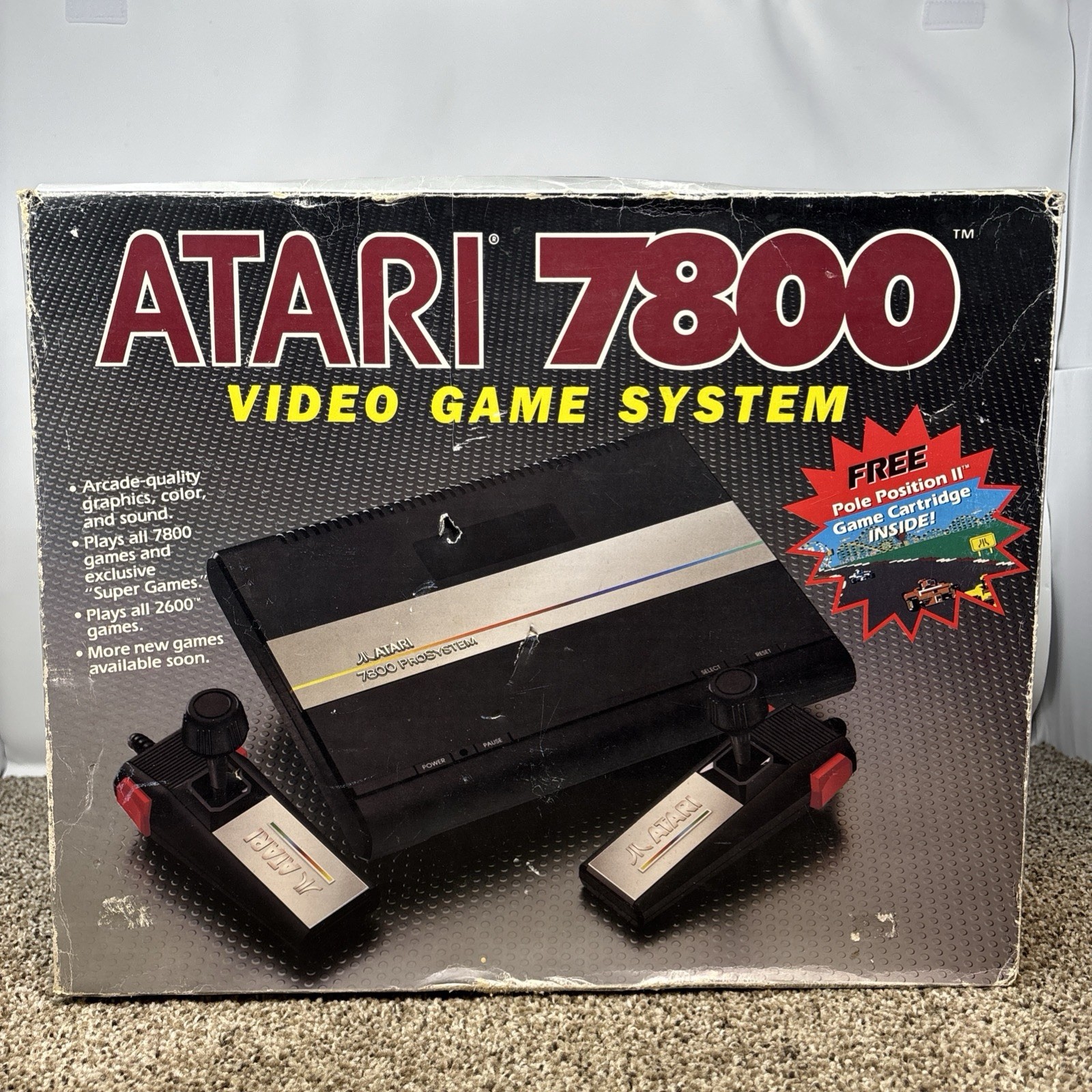 Atari 7800 Console And Games Bundle In Box Fully Tested 11 Games All Cables CIB