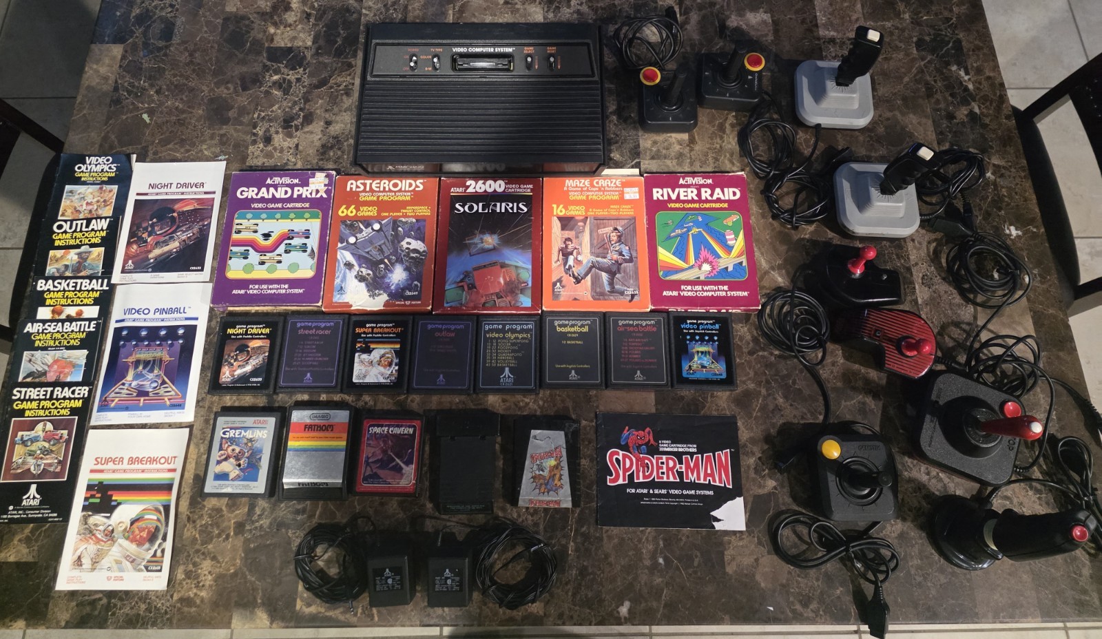 Atari 2600 console + 10 Controllers+ 18 Games, 2 OEM Power Supplies , Gremlins