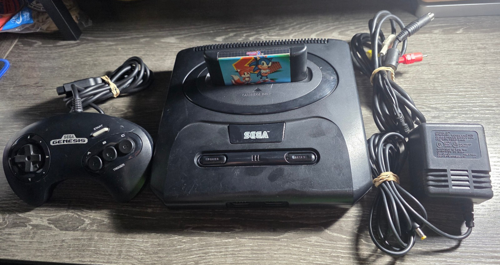 Sega Genesis Model 2 Console System MK-1631 W/ Controller, Cords & Sonic 2 Game