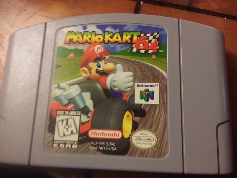 Nintendo 64 Console + Controller w Mario Kart, Box, Styrofoam Vintage N64 System