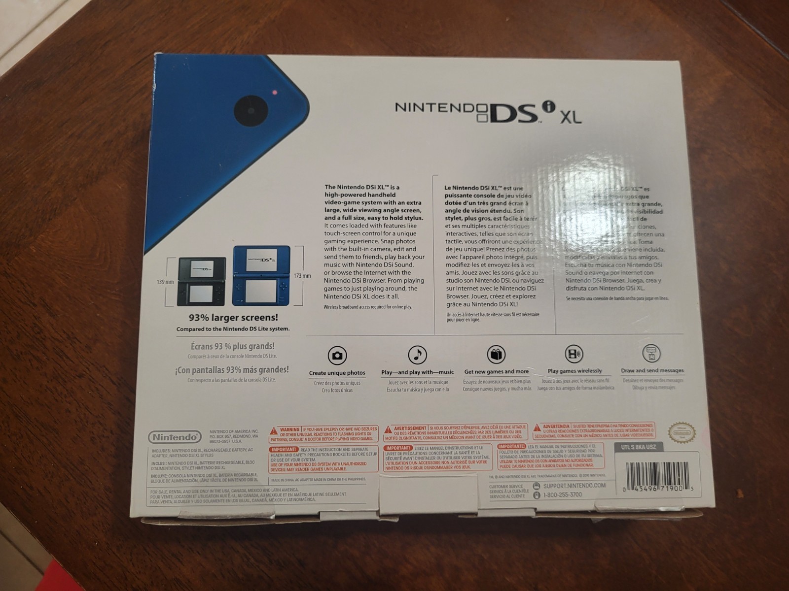 Nintendo DSi XL original box, NO CONSOLE JUST BOX, with inserts NEW