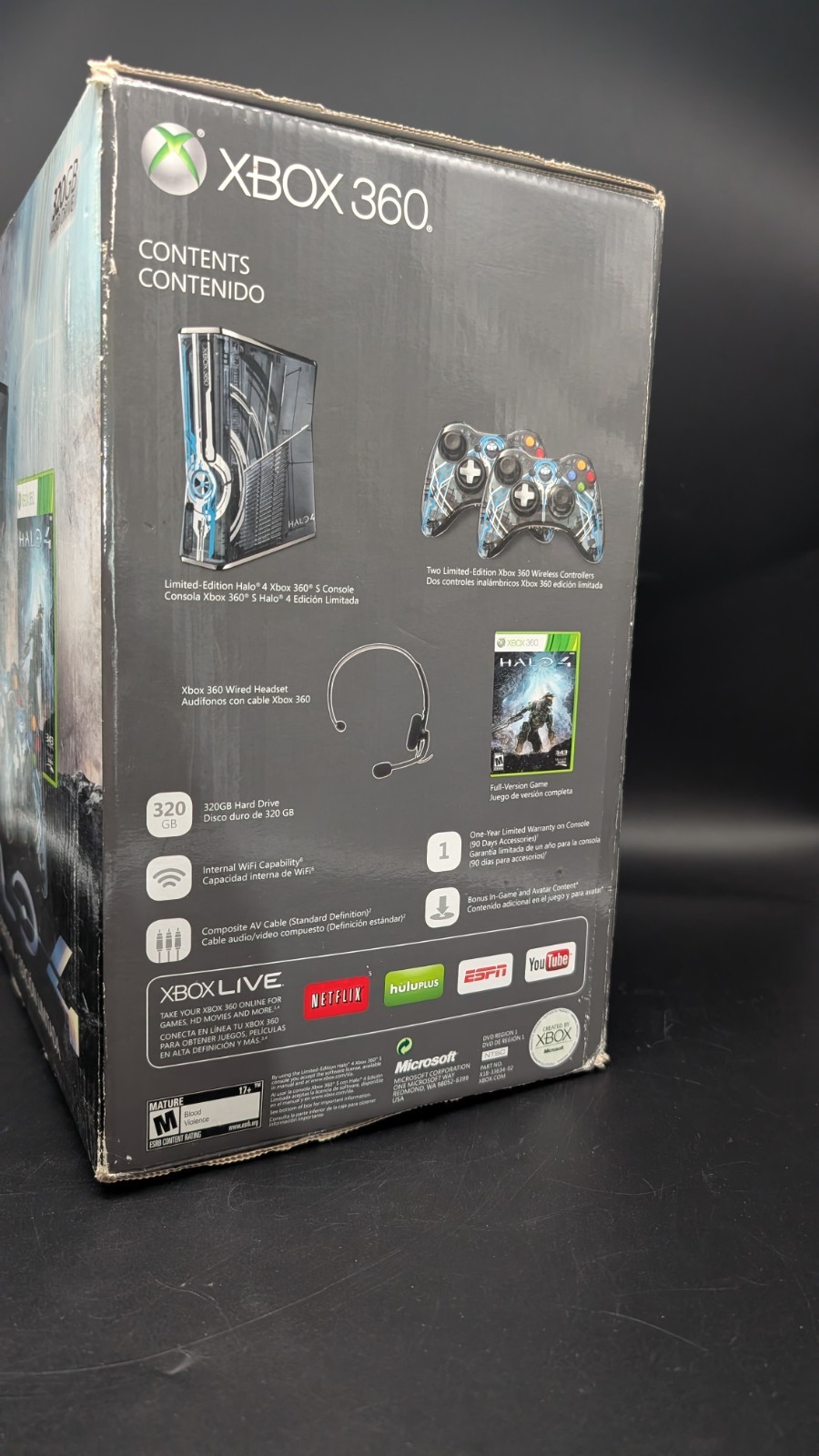 Xbox 360 Slim: Halo 4 Limited Edition Console In Box Tested Working CLEAN