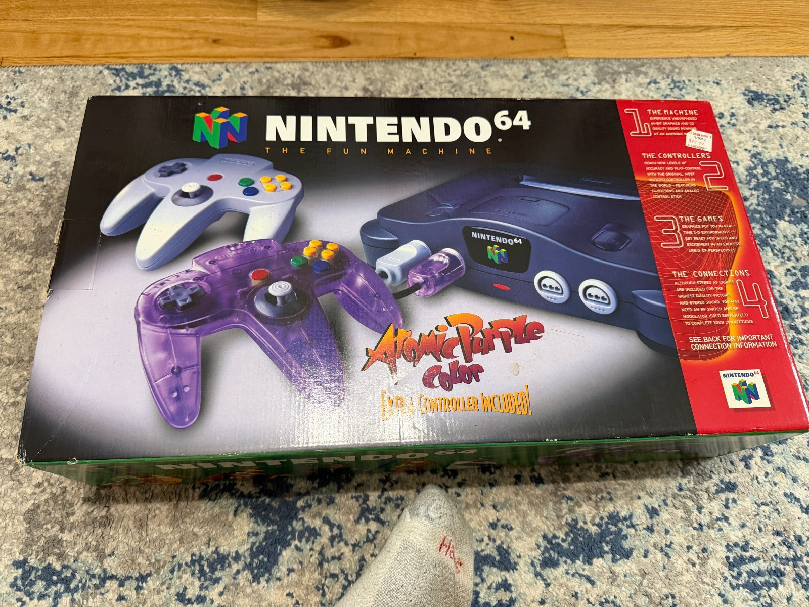 Nintendo 64 N64 Console Atomic Purple Bundle w/ Original Box & Expansion Pak TES