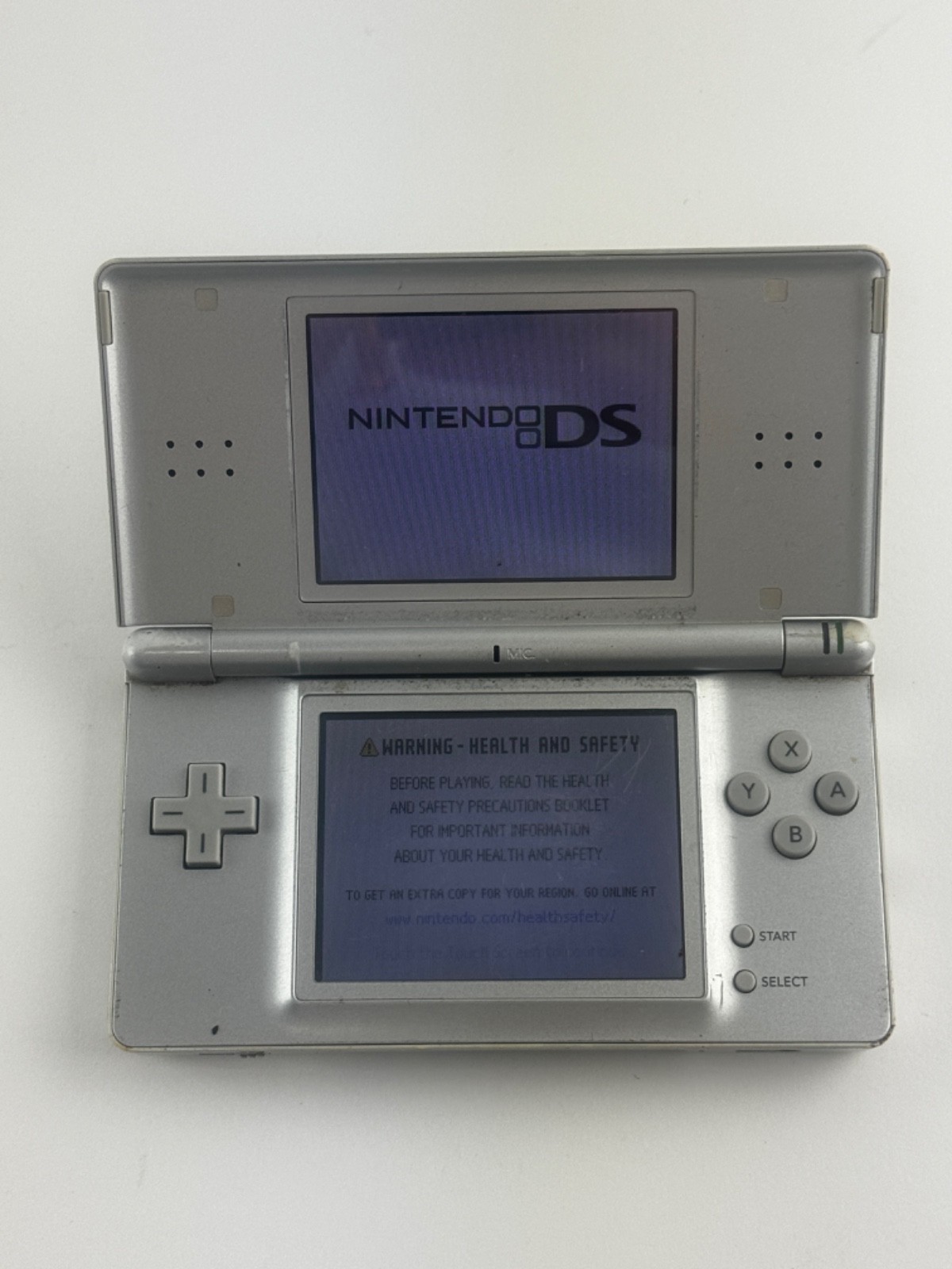 Nintendo DS Lite Silver Handheld Console USG-001 *For Parts or Fix* READ