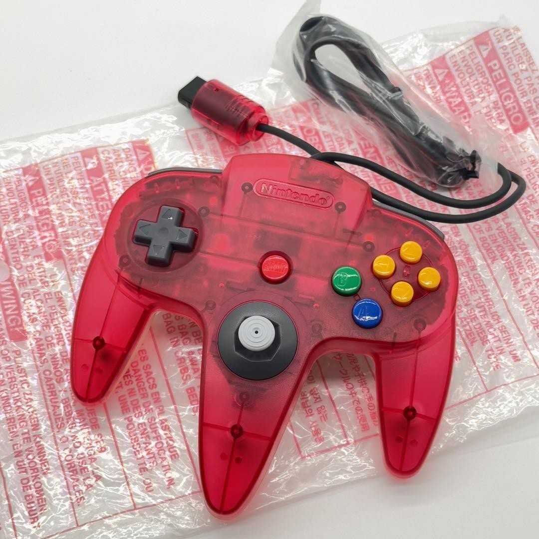 Nintendo 64 N64 Game Console System Clear Red Tested w/box mint