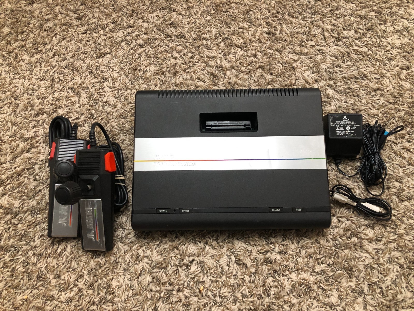 Atari 7800 Console with 2 Proline Controllers Cleaned and Tested Working