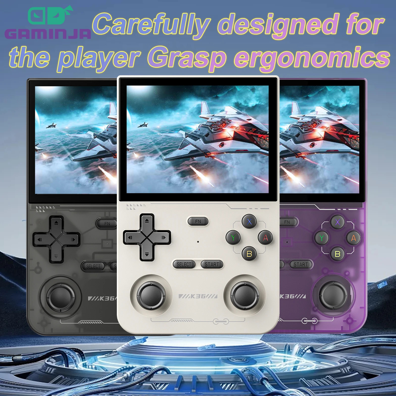K36 Handheld Retro Gaming Console 64GB IPS Kids Play Video Game Console Fun Gift