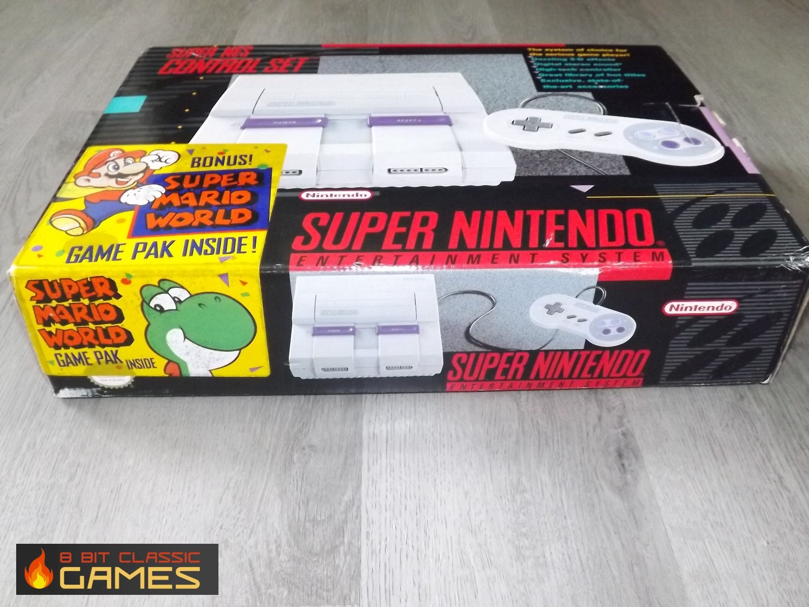Super Nintendo SNES System Mario World Bundle in BOX – FAST SHIPPING! 68W