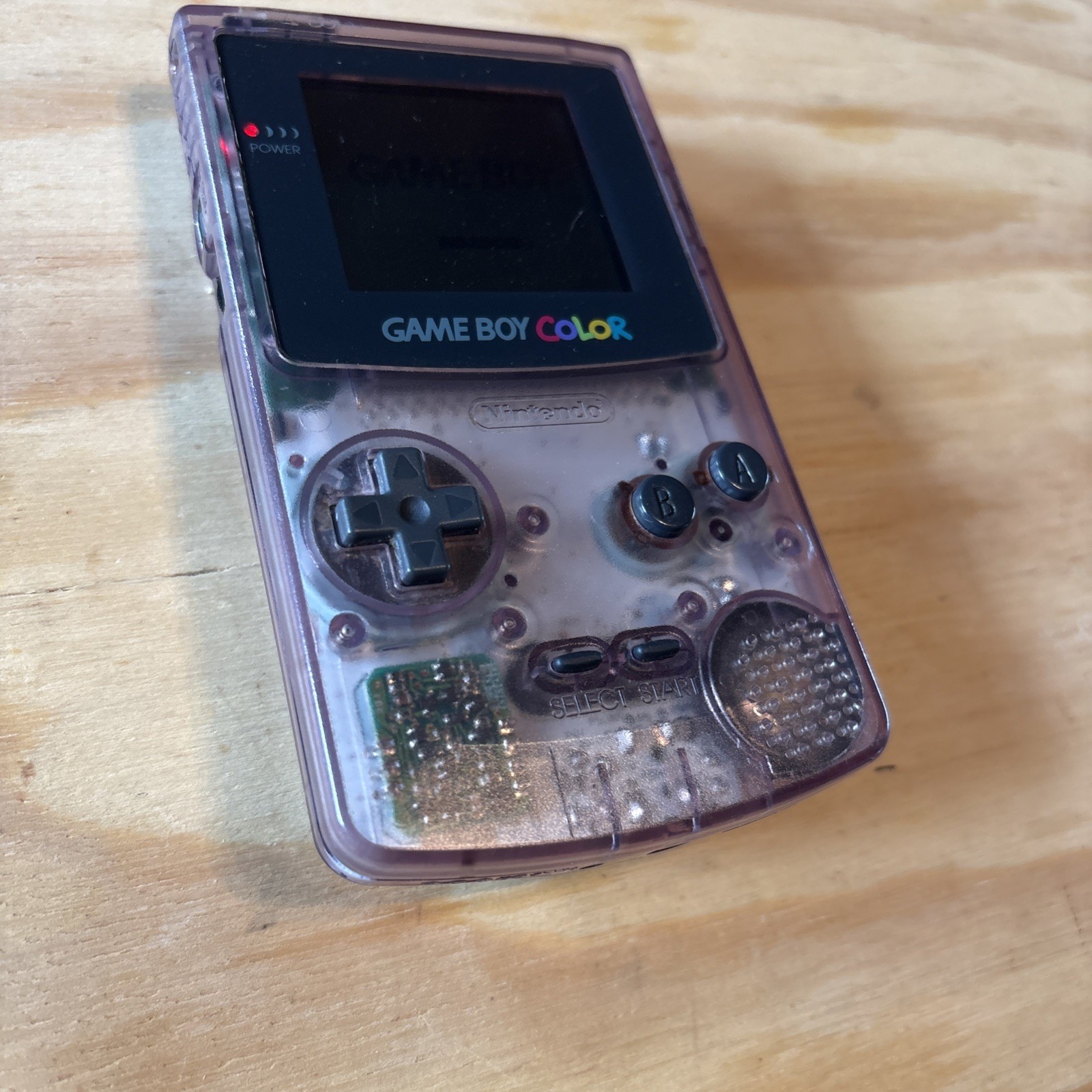 Nintendo Game Boy Color Purple Clear WORKING (no Battery Cover) Excellent Cond.