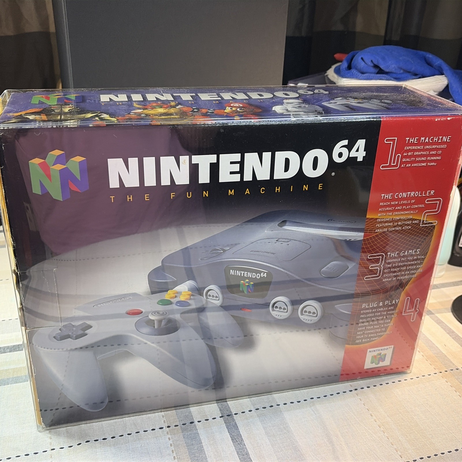 Nintendo 64 System N64 Console OEM CIB T&W W/Collectors Protective Cover CLEAN