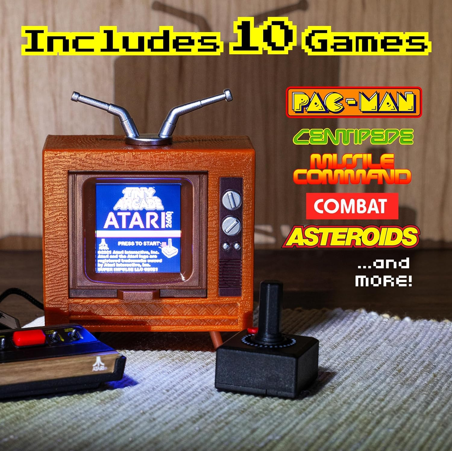 Tiny Arcade Atari 2600 3.5″ Mini Retro Game – Playable Console & TV w/ Real Game