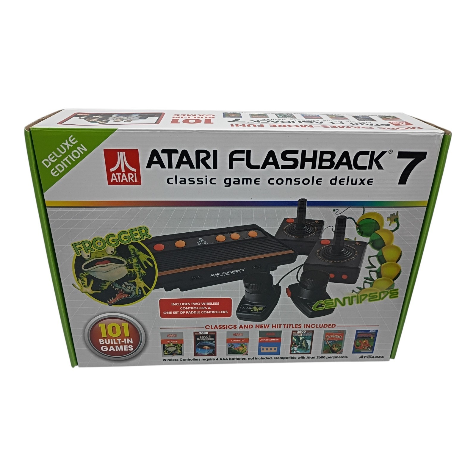 Atari Flashback 7 Deluxe Console 101 Built In Games 4 Controllers Box Tested