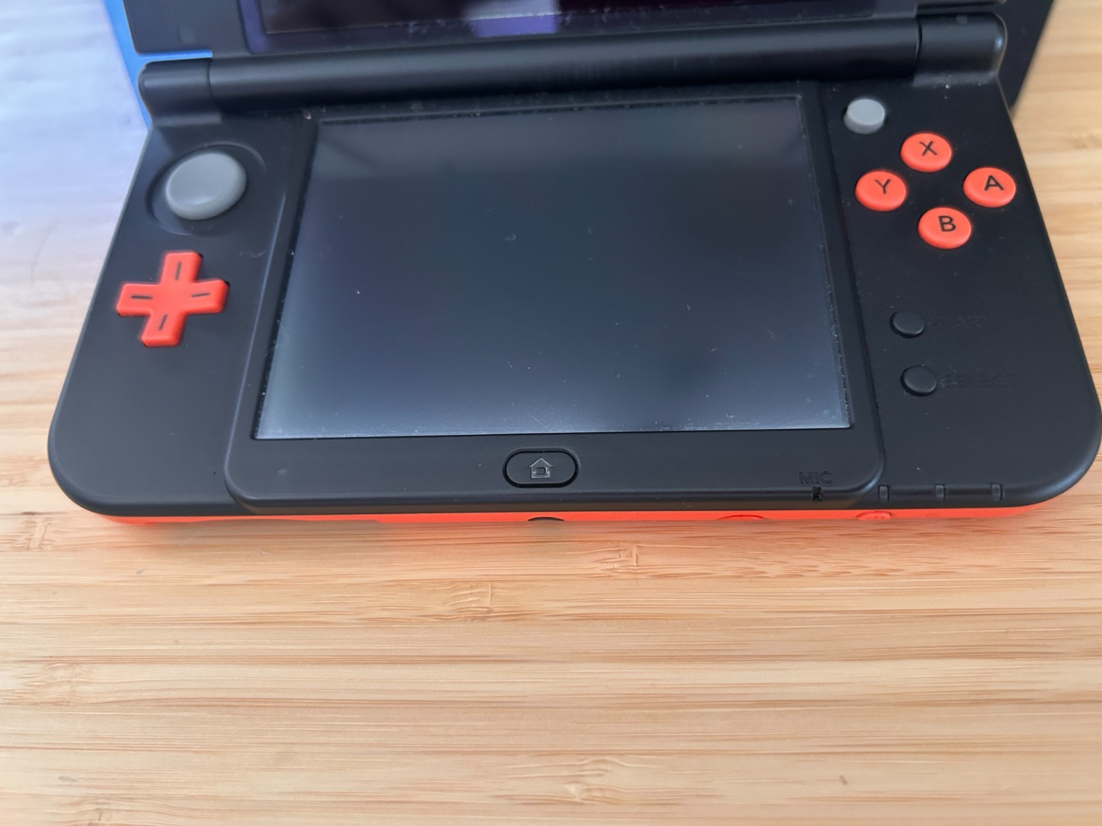 New Nintendo 3DS XL Console Orange Black, Working w Charger & Hard Shell