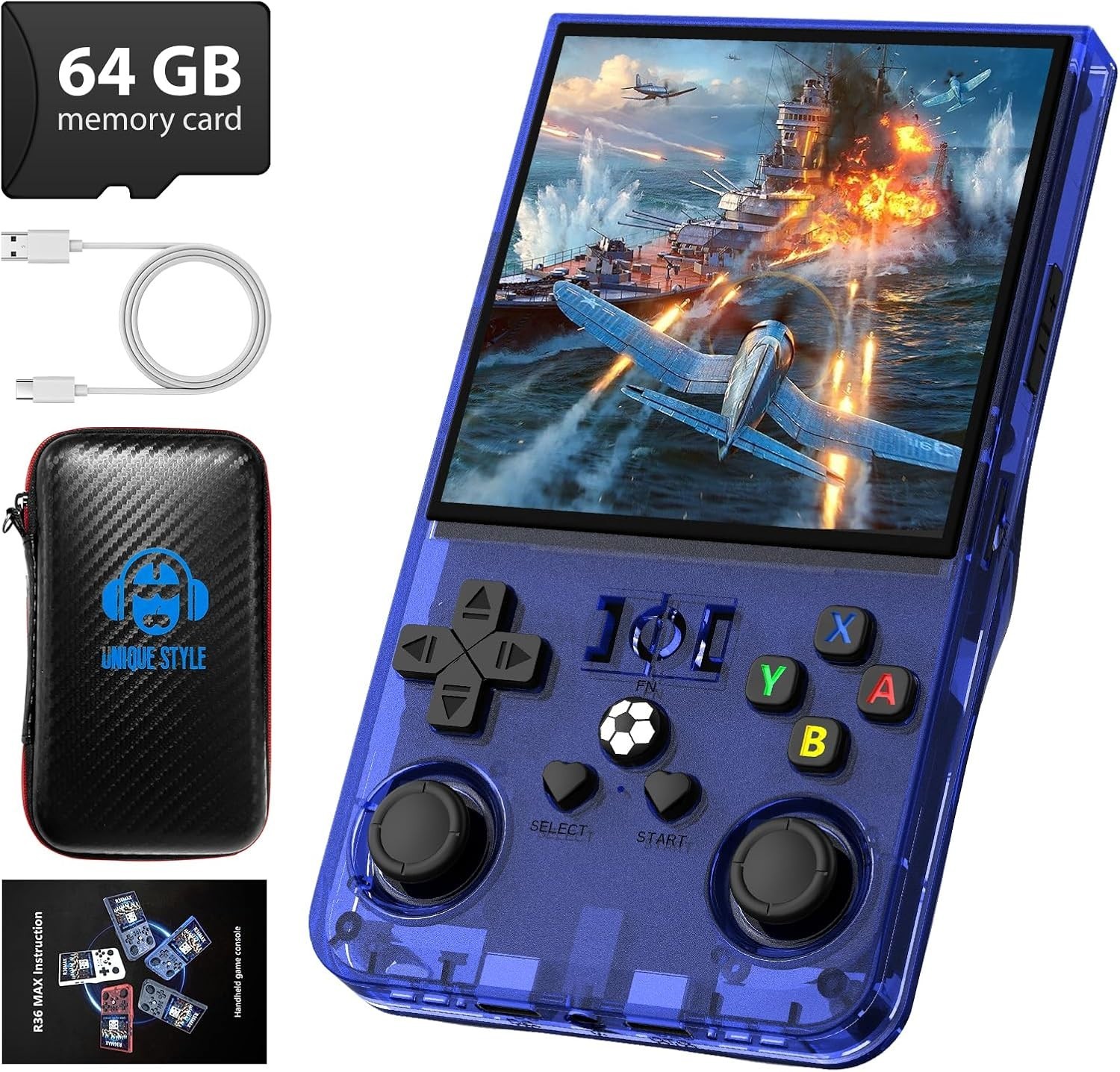 R36MAX Handheld Console – 4000mAh Battery & 18,000+ Games for Endless Fun
