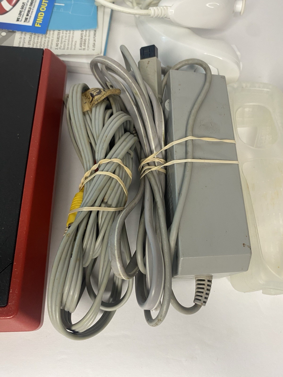 Nintendo Wii mini Red/Black Console Composite RCA with Power Adapter, AV Cable