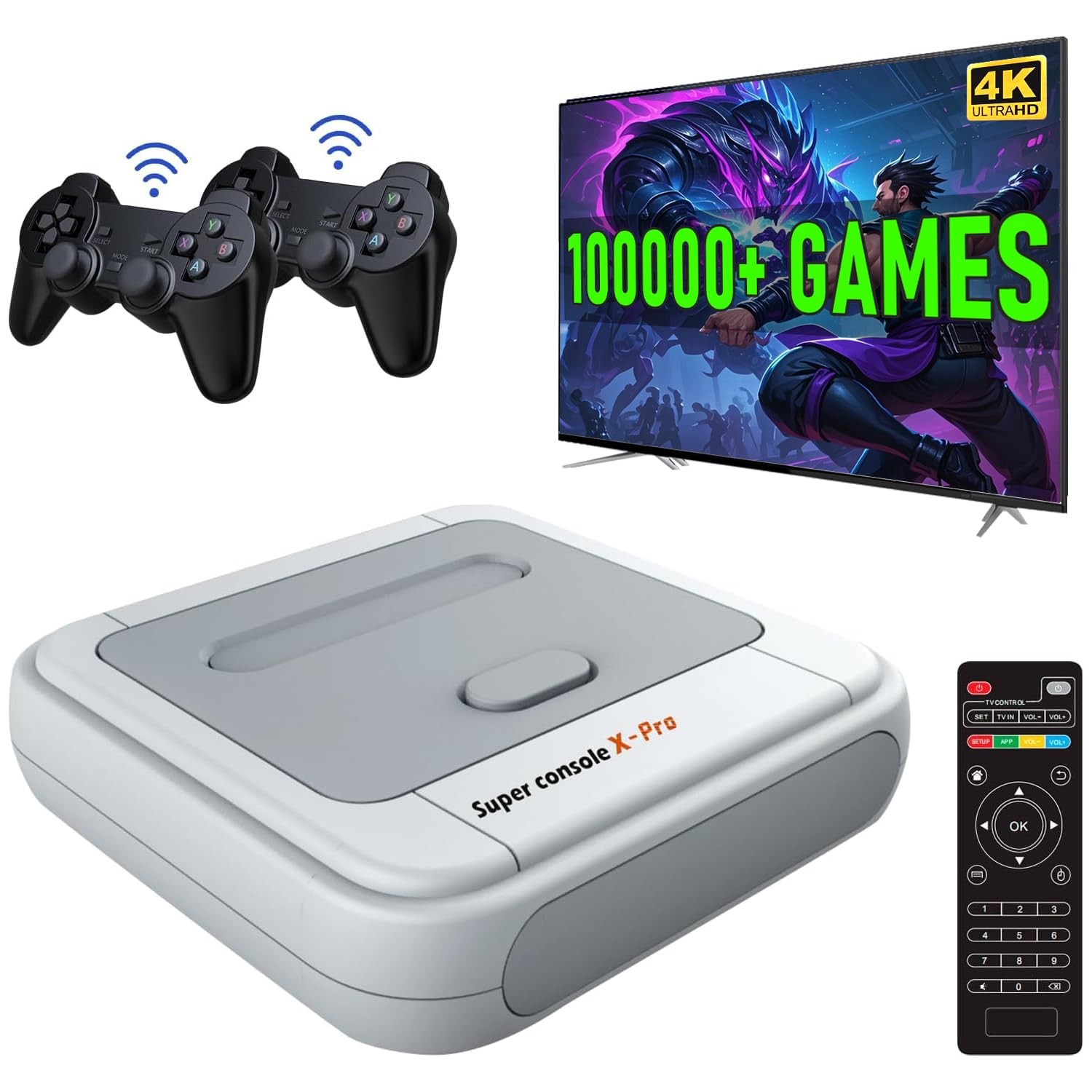 Super Console X Pro with 100000+ Games,TV & Game System in 1, Mini Retro Game
