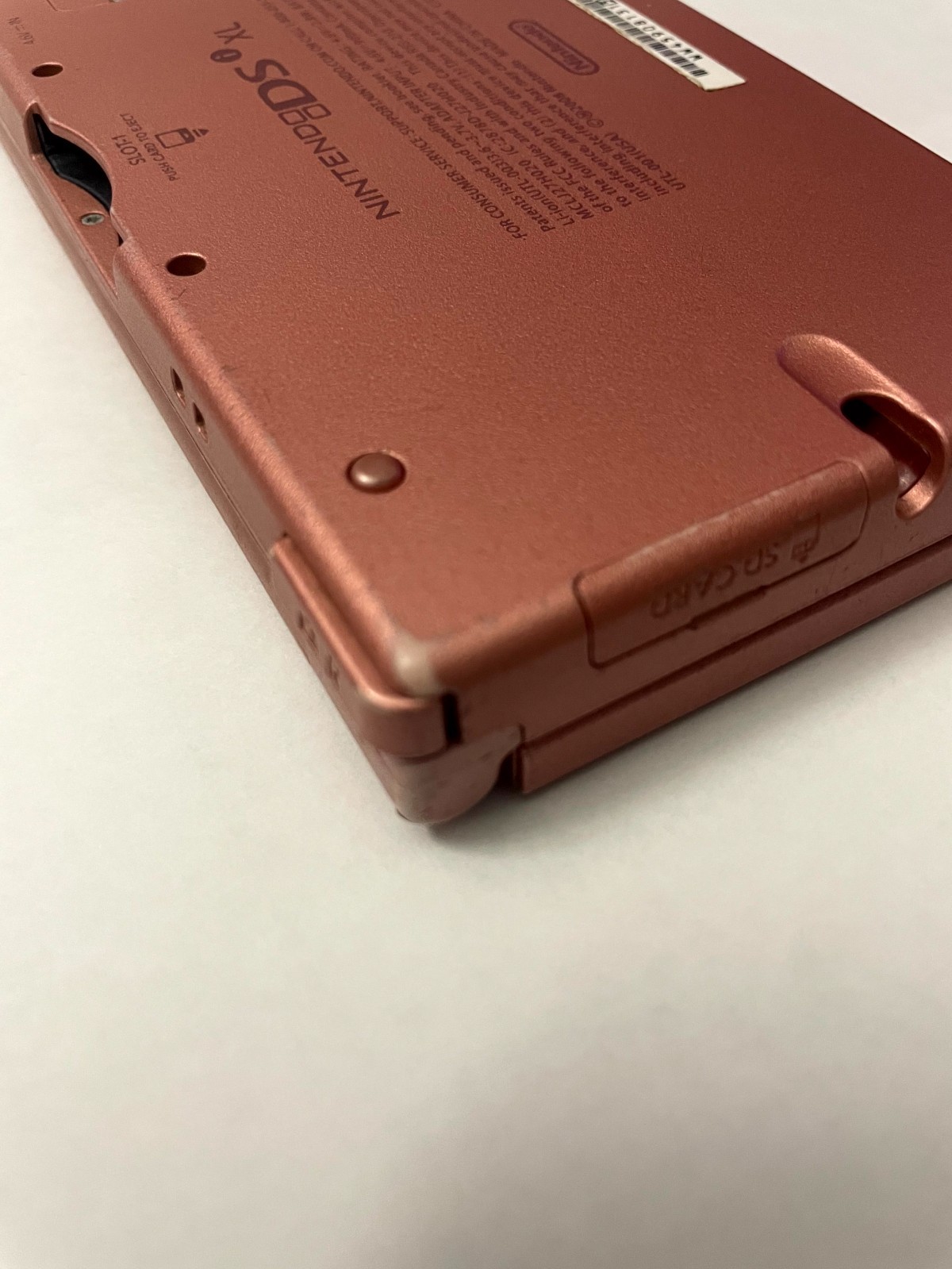 WORKING! Nintendo DSi XL Metallic Rose Pink UTL-001: NO STYLUS SD CARD CHARGER!