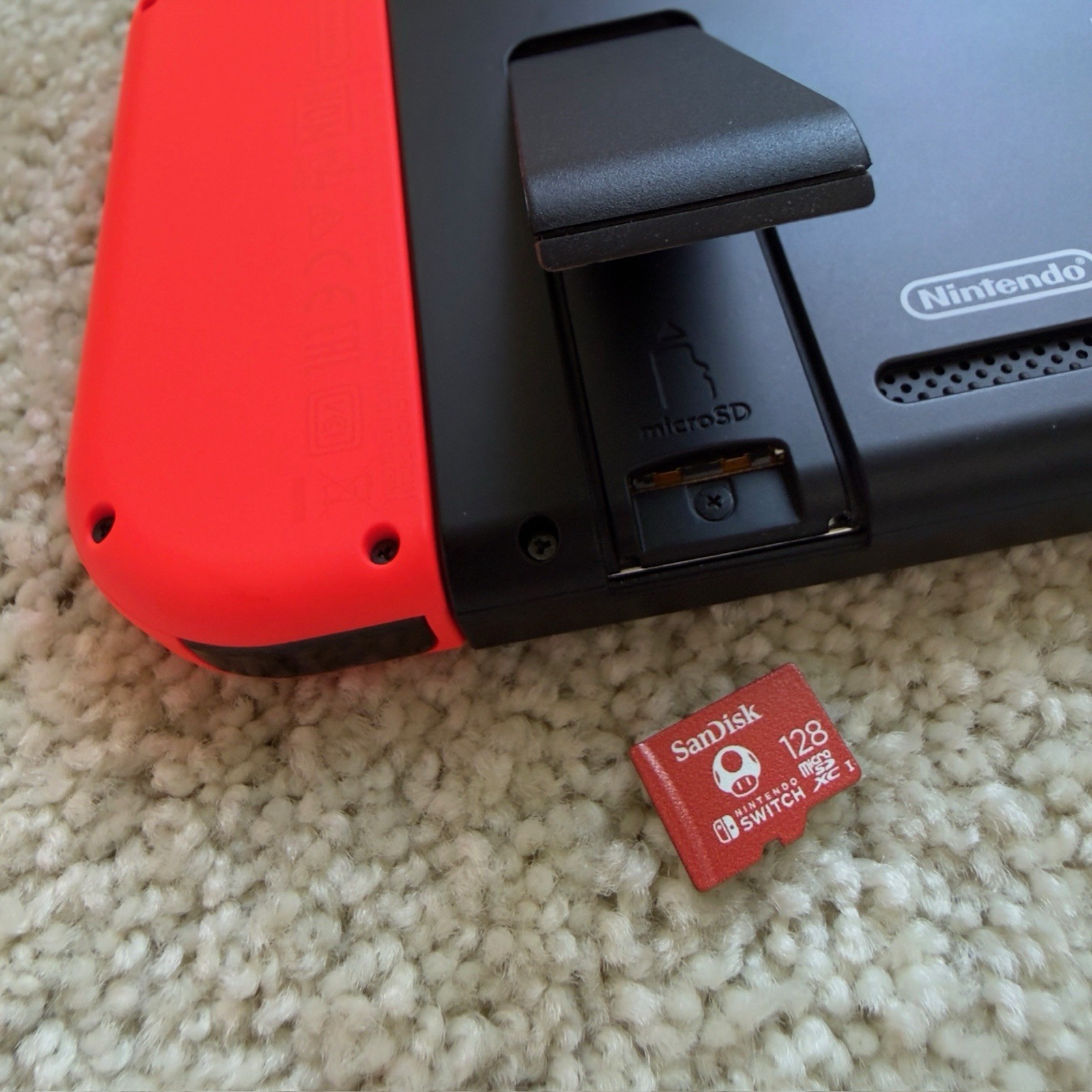Nintendo Switch Blue/Red JoyCons, Micro SD, Dock, Cables, Case, Screen Protector