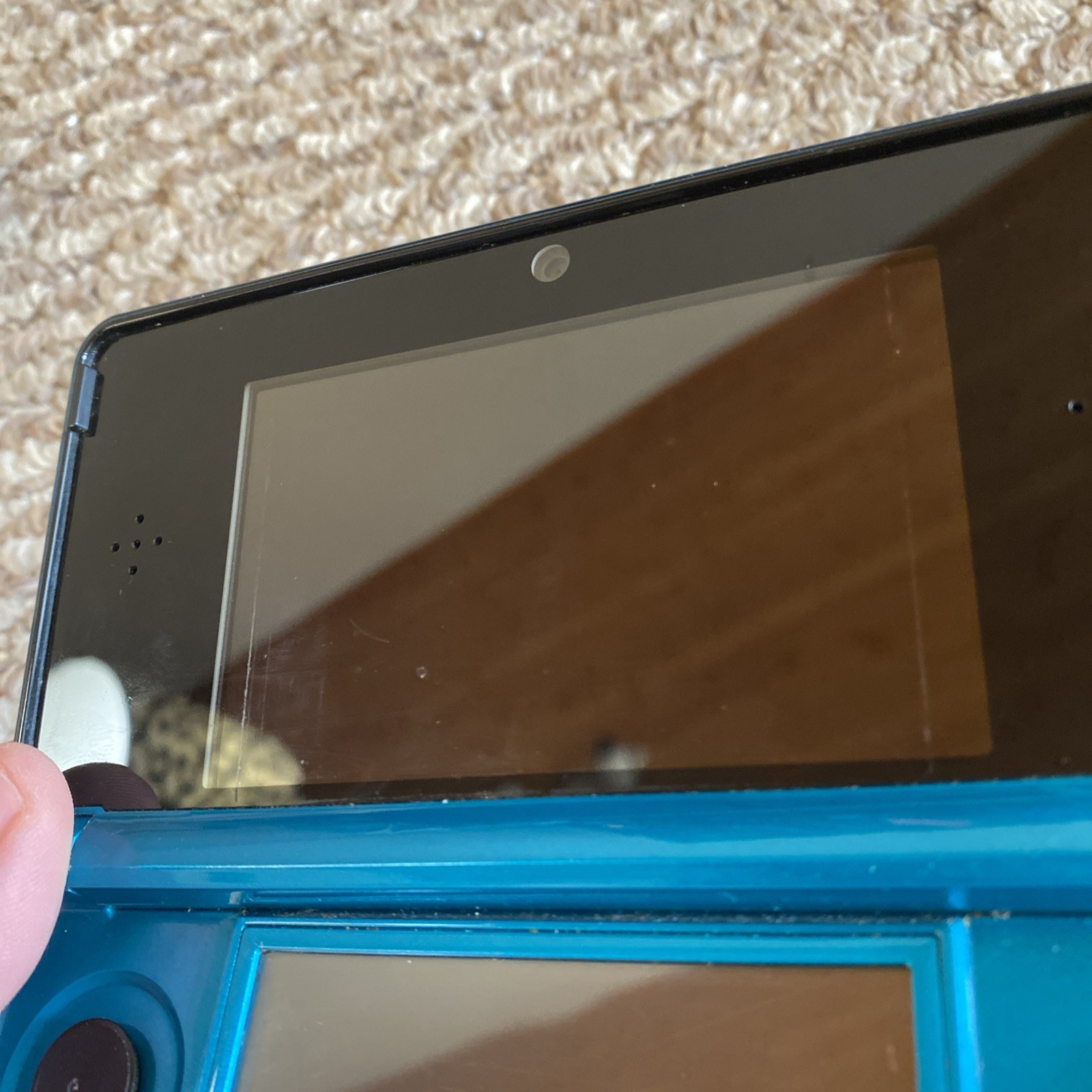 Nintendo 3DS CTR-001 (USA) Console Aqua Blue Stylus Charger SD Card