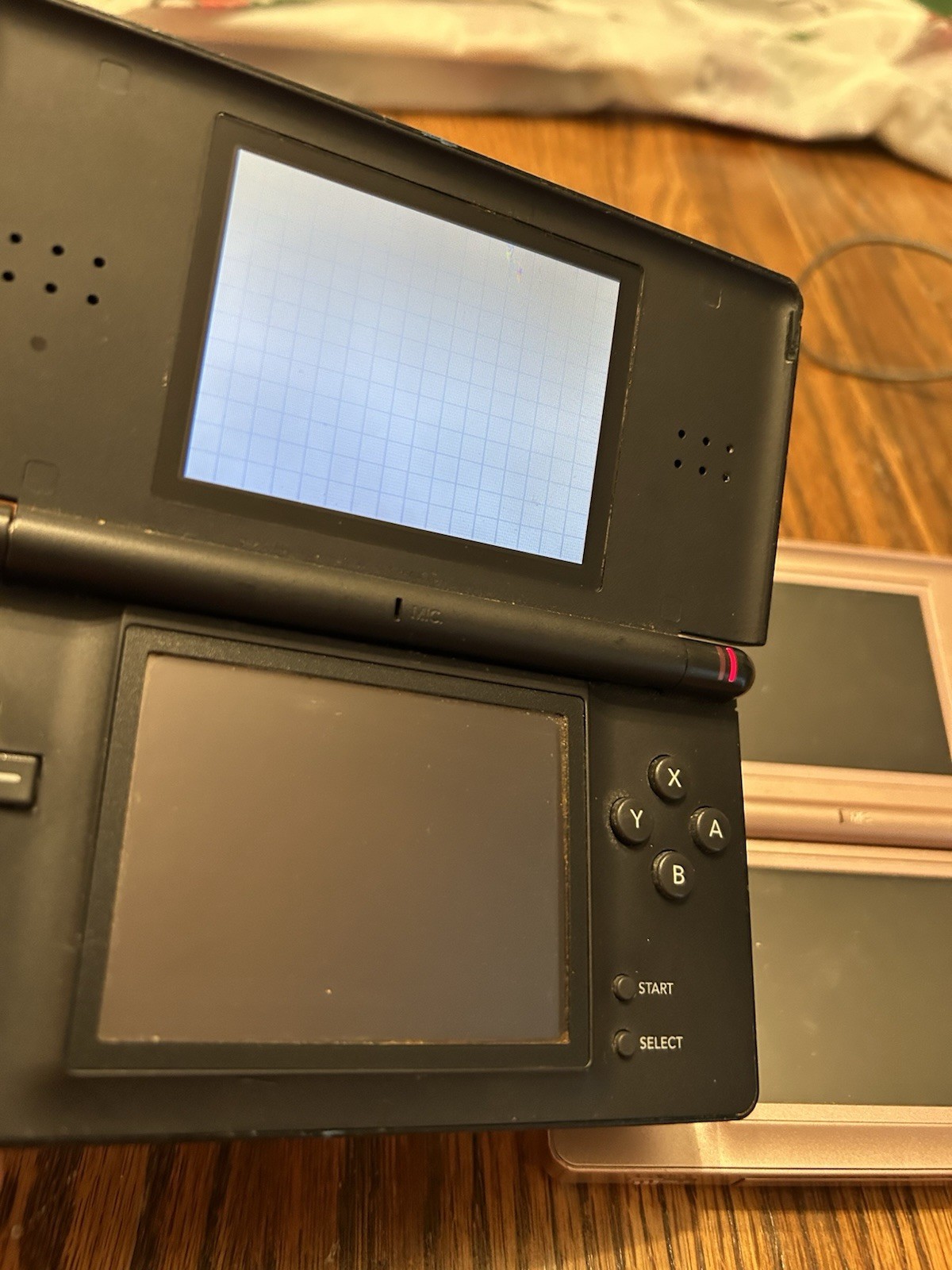 Nintendo DS Lite Metallic Rose Gold Pink Console w/ Charger and Black DS READ