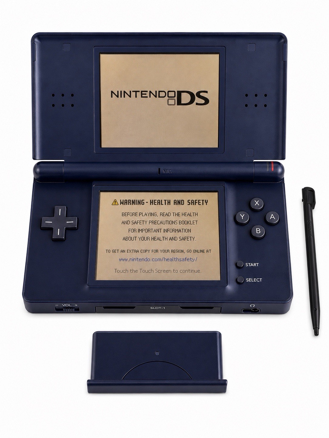 Nintendo DS Lite Handheld DSL Yellowed Screens Navy Blue DS Lite DSL Handheld