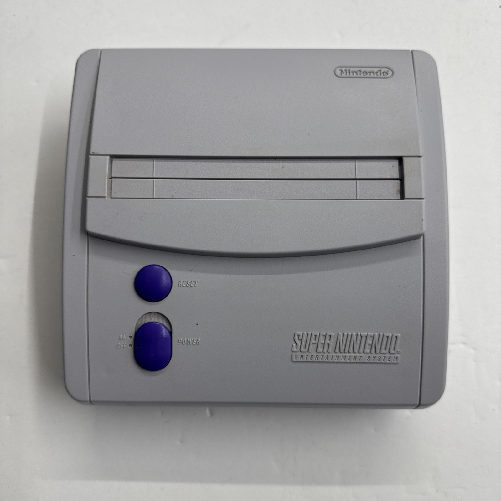 SNES – Super Nintendo Mini Jr Console Gray Cables Game Controller Tested #2942