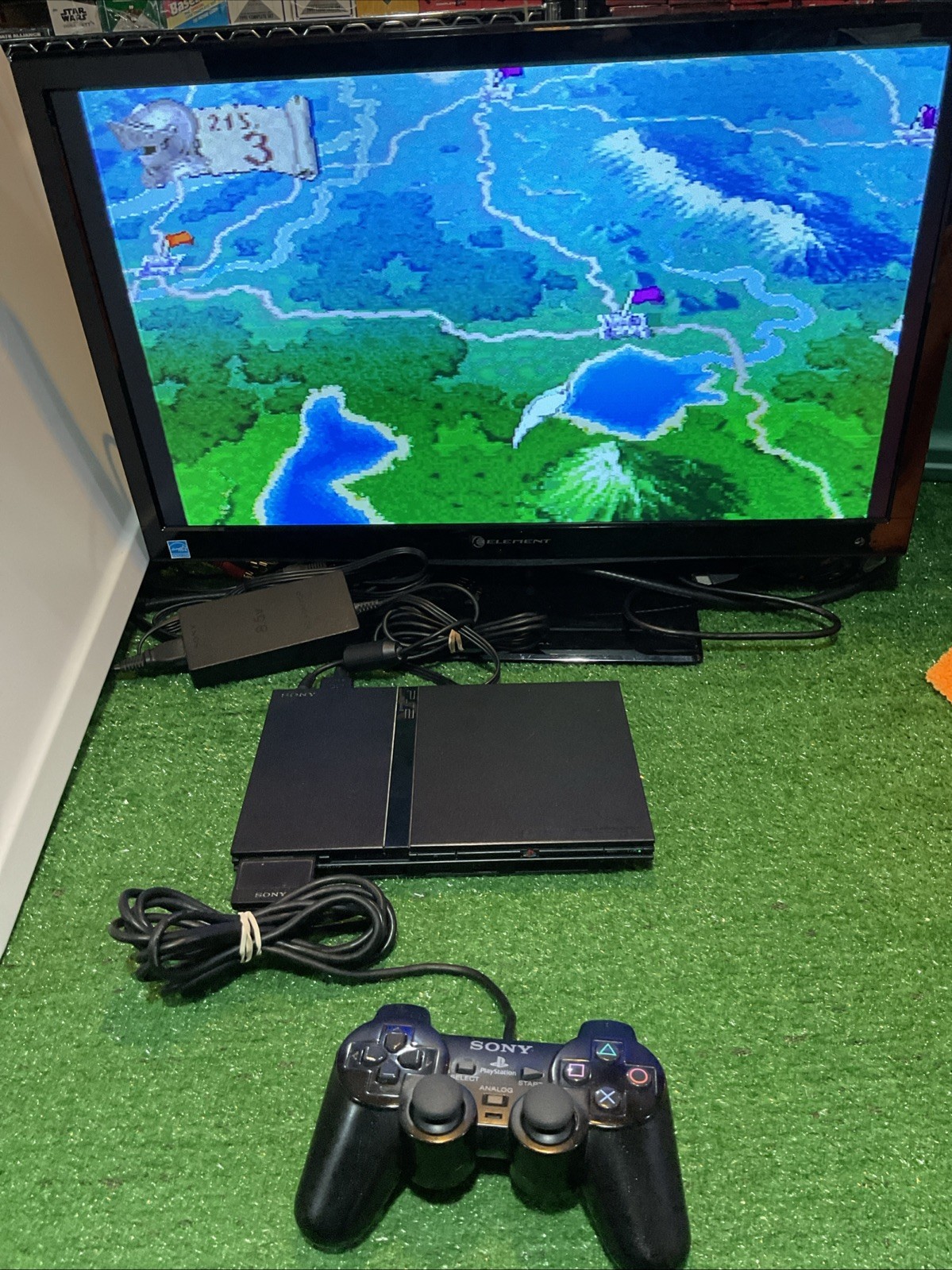 Sony PlayStation 2 Slim Console SCPH-77001 W/ Controller, Cables, 8MB Card, Game