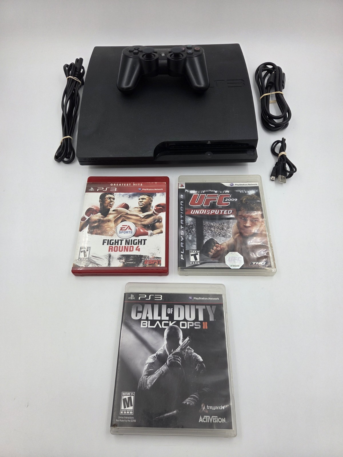 Sony PlayStation 3 PS3 Slim Console 320GB With Controller And Games CECH-3001B
