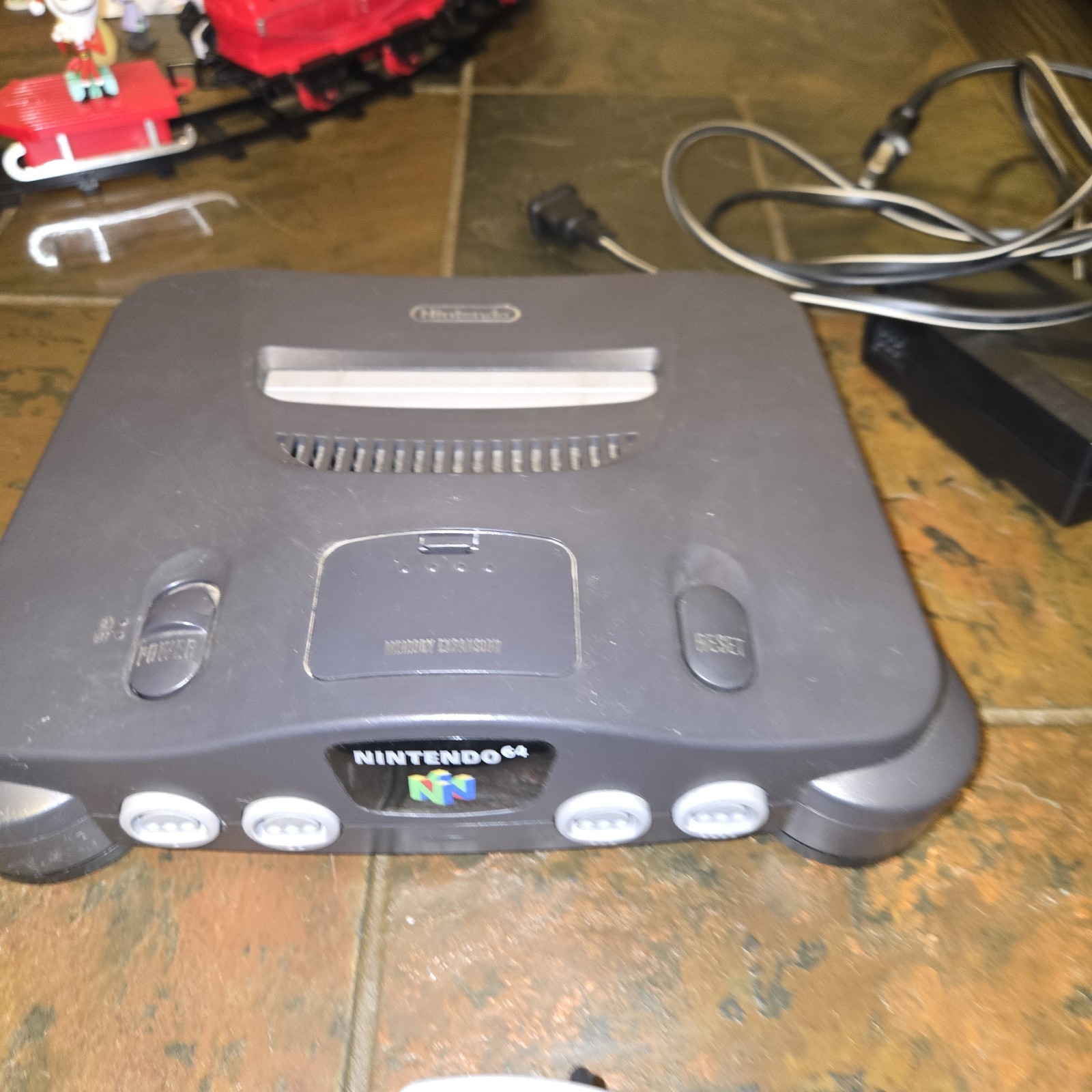 Nintendo 64 N64 Console With 3 Controllers Purple,Gray,Green + Wires Tested