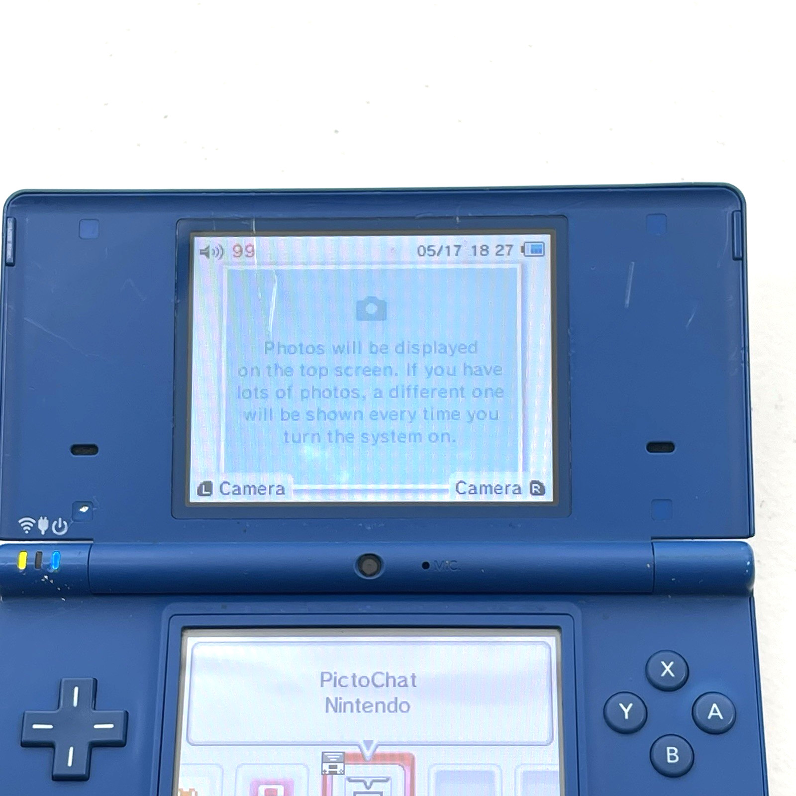 Nintendo DSi Matte Blue Console USA Parts Only Powers On OEM Charger VIDEO