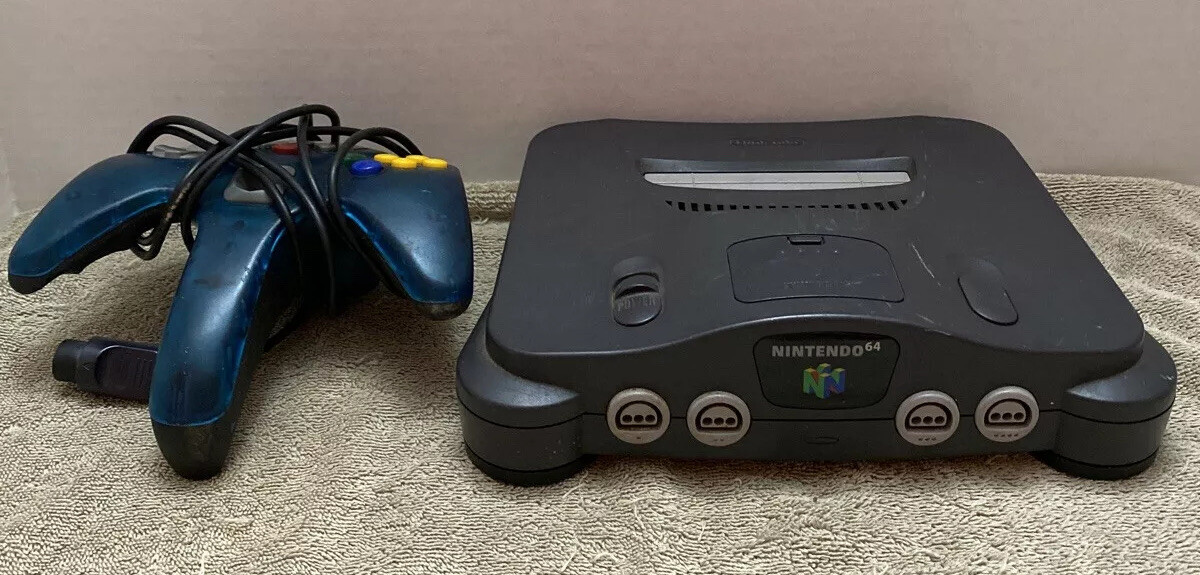 NOT WORKING Nintendo 64 Charcoal Grey Console w/ Damaged Controller & No Cords