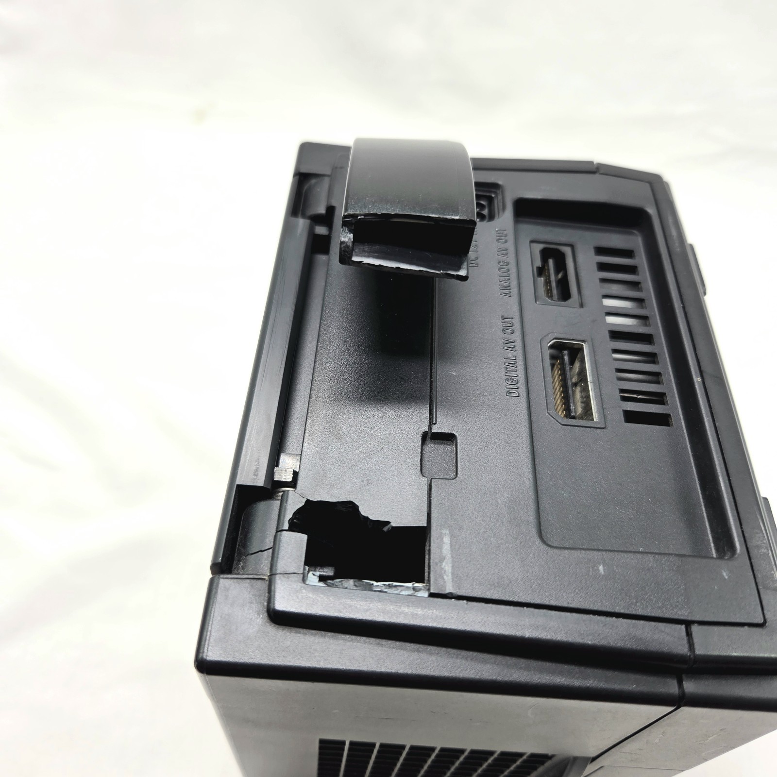 Nintendo GameCube Black Console DOL-001 Power Adapter/Video Cable WORKS DAMAGED