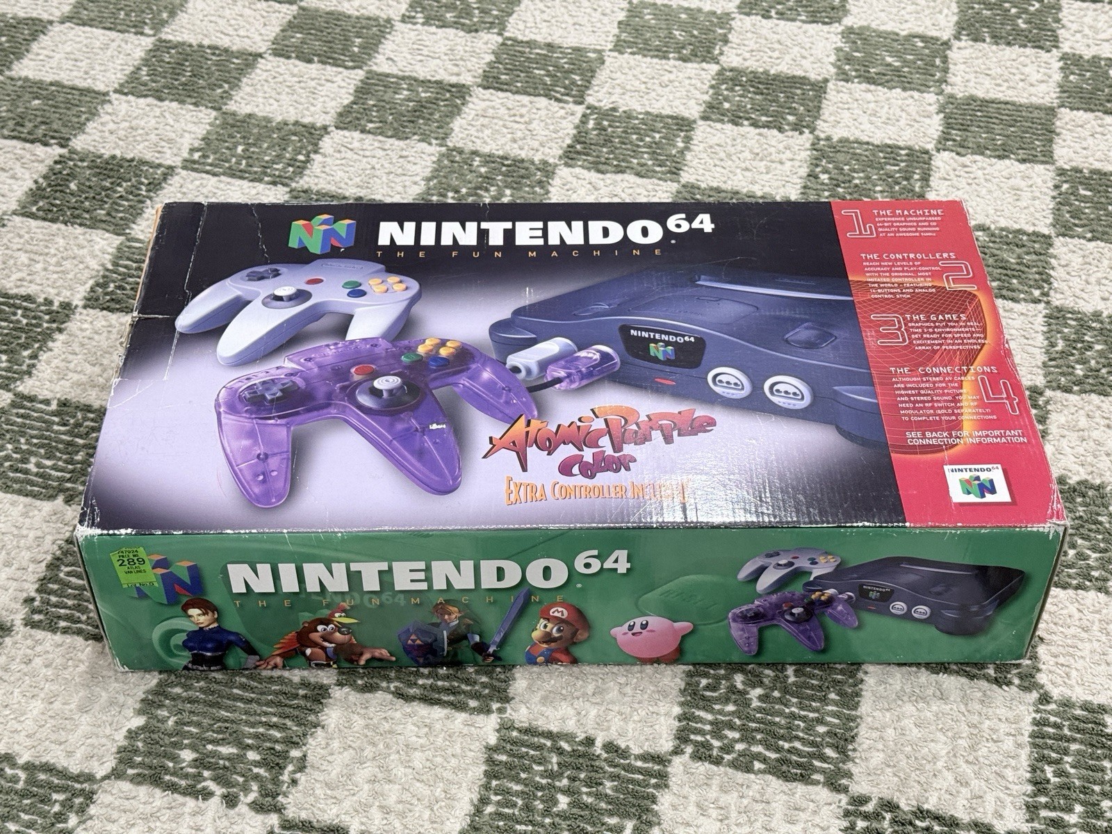 Nintendo 64 Atomic Purple Controller Console Bundle Complete In Original Box