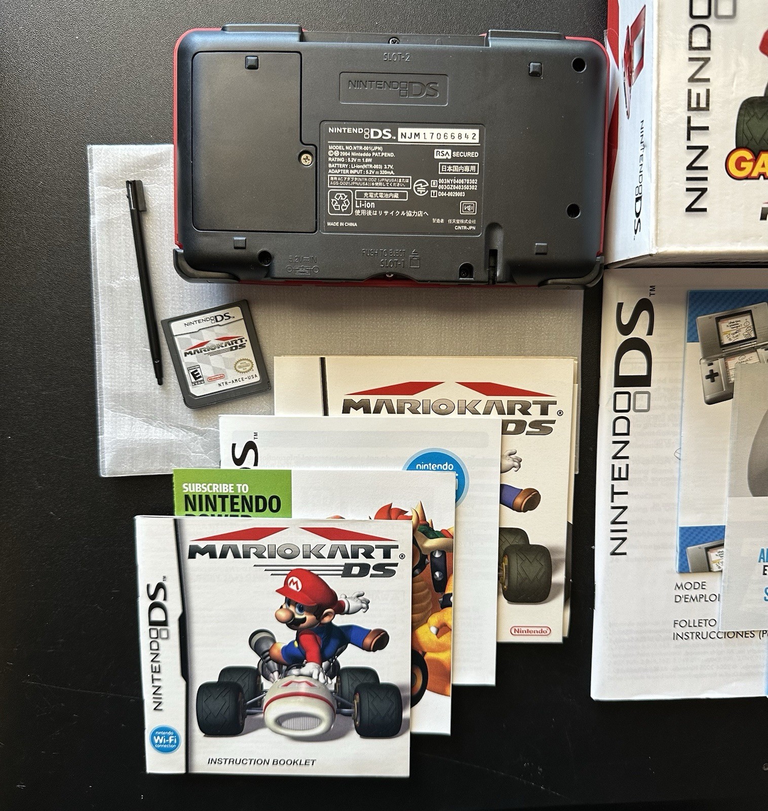Nintendo DS Mario Kart Bundle Pack Hot Rod Red In Box Handheld Console System