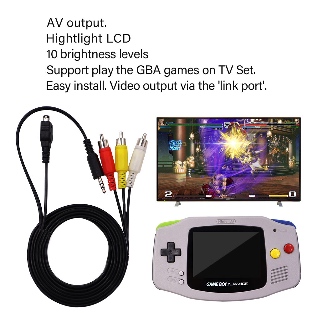 3.0 Inches V4 Drop in IPS LCD GBA TV OUT Mod Backlight Kit Pre-cut Shell For GBA