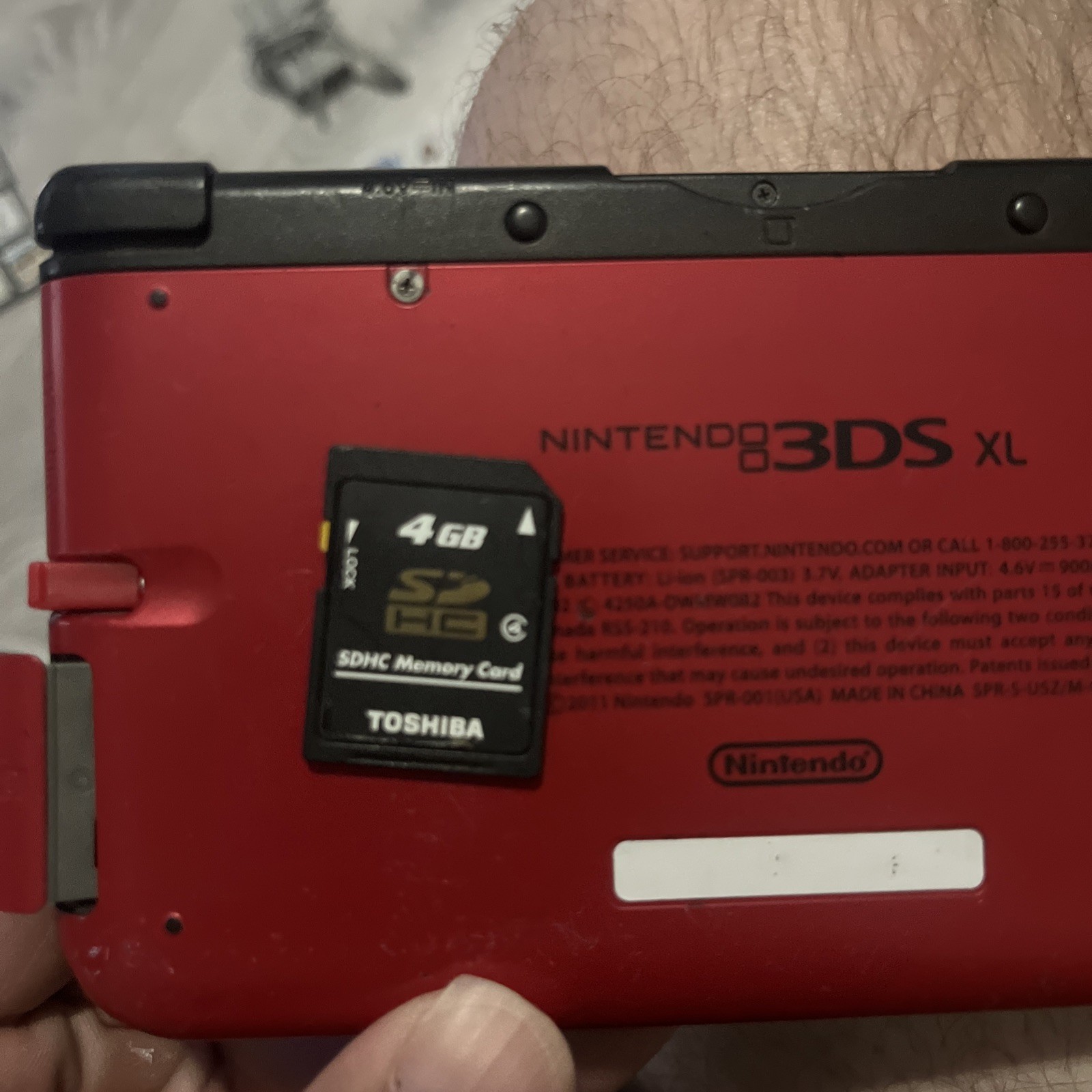 Nintendo 3DS XL Handheld Console – Red / Black (Model SPR-001) Charger/4 Games