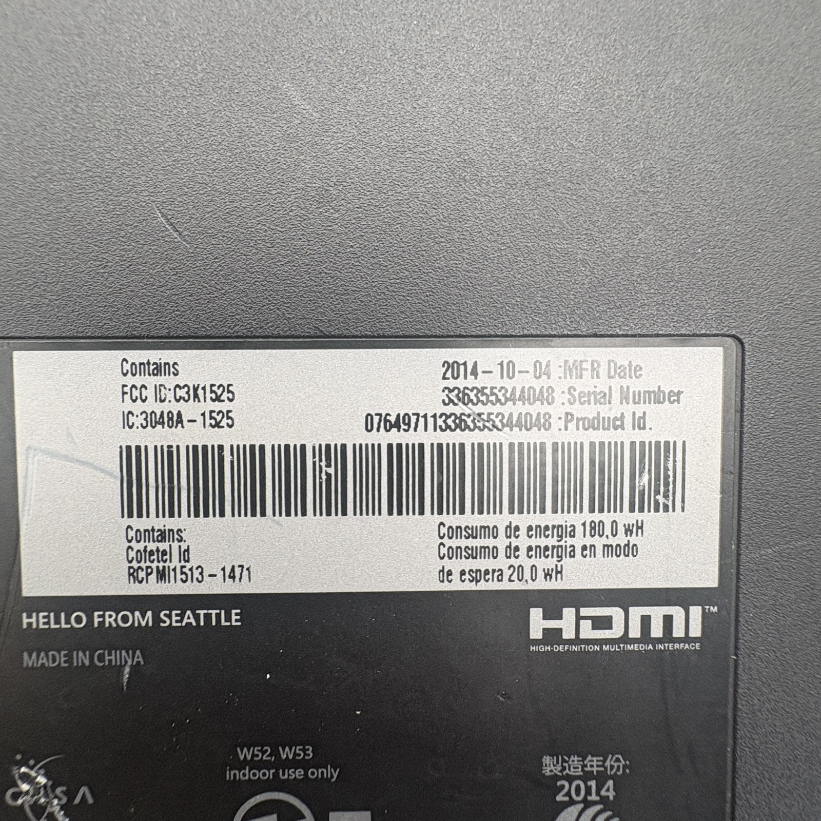 Microsoft Xbox One Console 1540 Black HDMI For Parts Not Working System Only